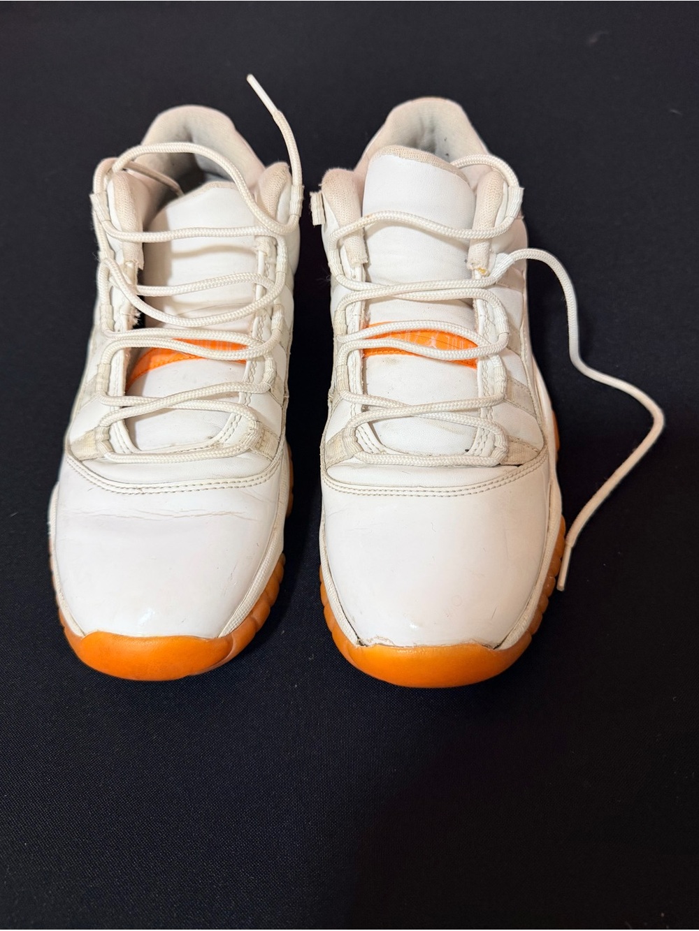 Jordan Retro White and Orange Trainers
